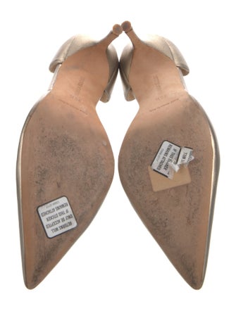 Manolo Blahnik Leather Crystal Embellishments D'Orsay Pumps