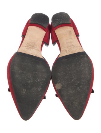 Manolo Blahnik Suede Printed D'Orsay Flats