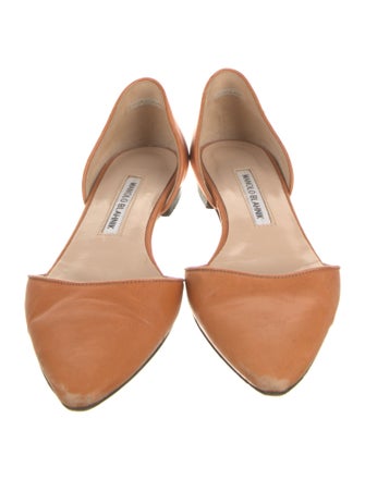 Manolo Blahnik Leather D'Orsay Flats