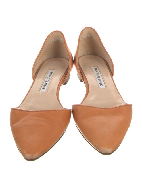 Manolo Blahnik Leather D'Orsay Flats