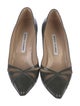 Manolo Blahnik Patent Leather Cutout Accent Pumps