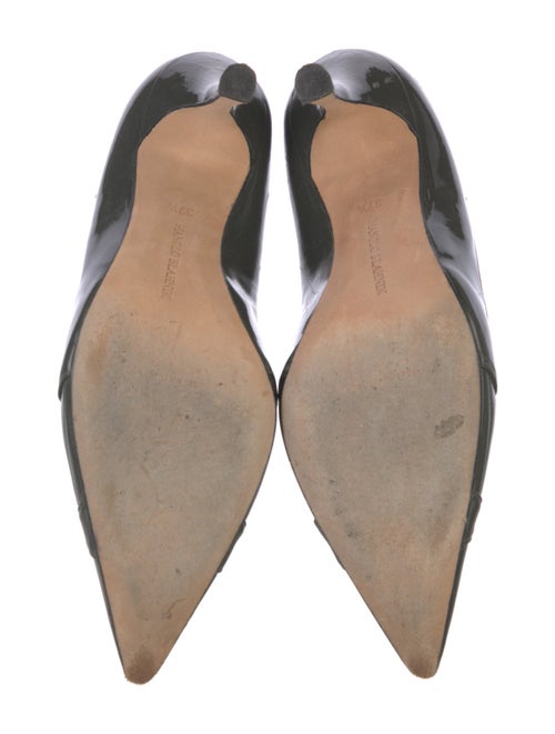 Manolo Blahnik Patent Leather Cutout Accent Pumps
