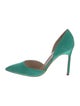 Manolo Blahnik Suede D'Orsay Pumps