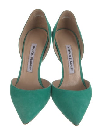 Manolo Blahnik Suede D'Orsay Pumps