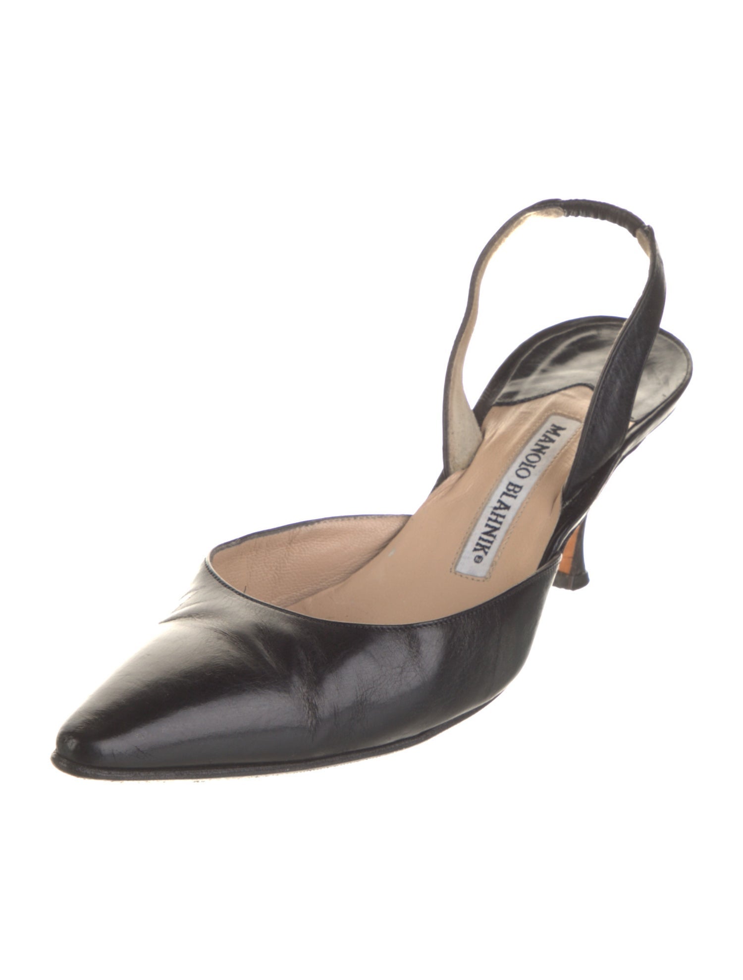 Manolo Blahnik Leather Slingback Pumps