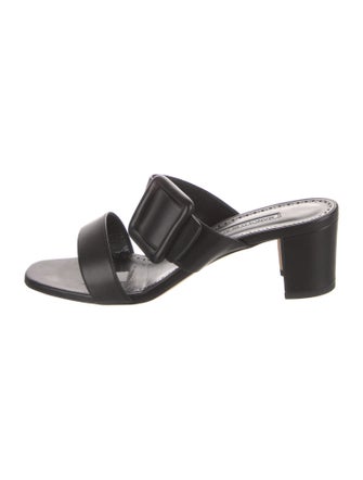 Manolo Blahnik Leather Slides