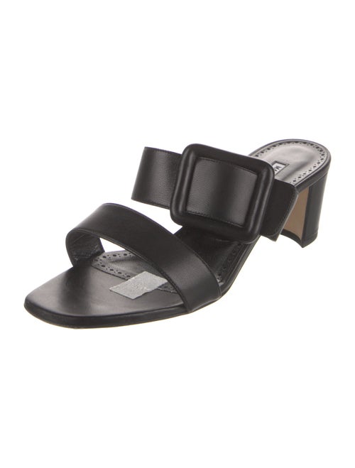 Manolo Blahnik Leather Slides