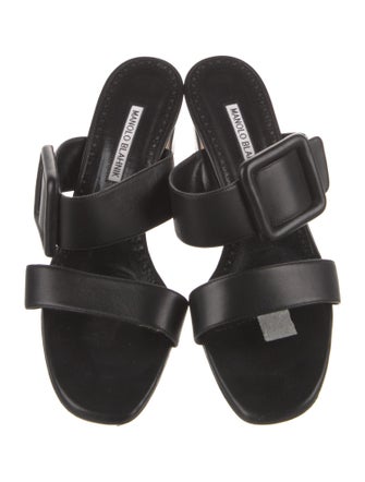 Manolo Blahnik Leather Slides