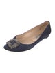 Manolo Blahnik Satin Crystal Embellishments Flats