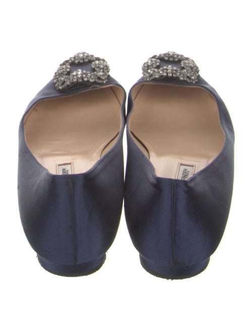 Manolo Blahnik Satin Crystal Embellishments Flats