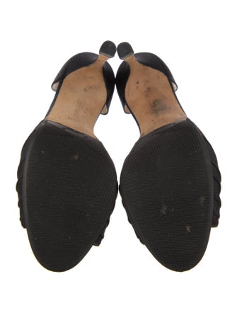 Manolo Blahnik Satin Crystal Embellishments Sandals