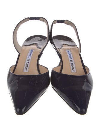 Manolo Blahnik Patent Leather Slingback Pumps