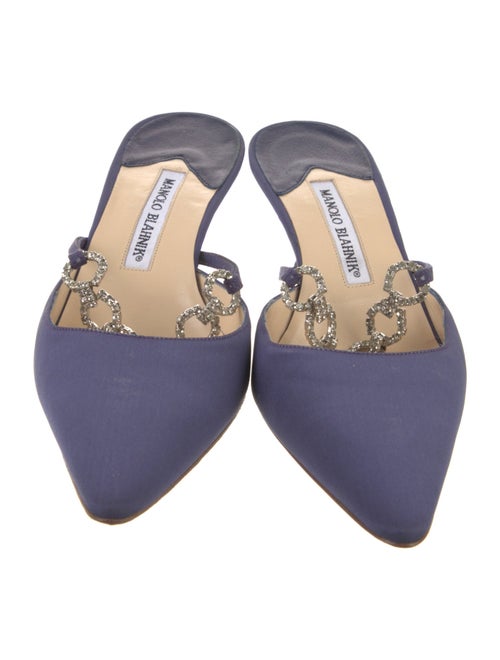 Manolo Blahnik Crystal Embellishments Mules