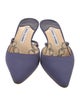 Manolo Blahnik Crystal Embellishments Mules