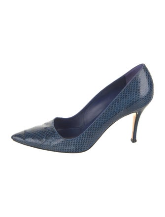 Manolo Blahnik Snakeskin Printed Pumps