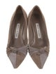Manolo Blahnik Suede Colorblock Pattern Pumps