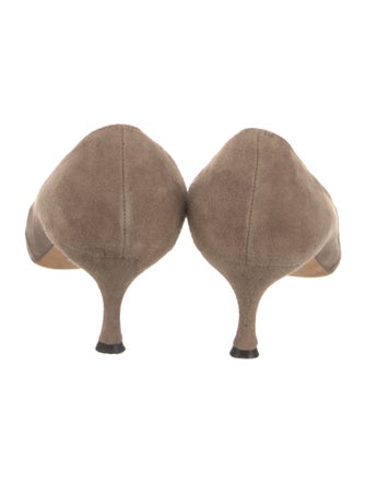 Manolo Blahnik Suede Colorblock Pattern Pumps