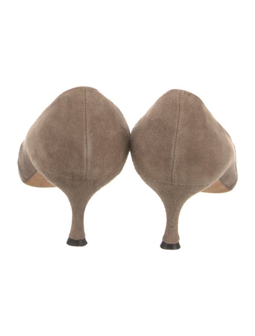 Manolo Blahnik Suede Colorblock Pattern Pumps