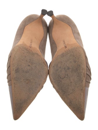Manolo Blahnik Suede Colorblock Pattern Pumps