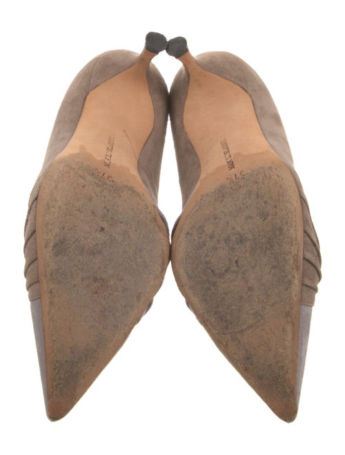 Manolo Blahnik Suede Colorblock Pattern Pumps