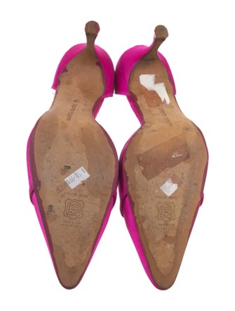 Manolo Blahnik Suede Crystal Embellishments D'Orsay Pumps