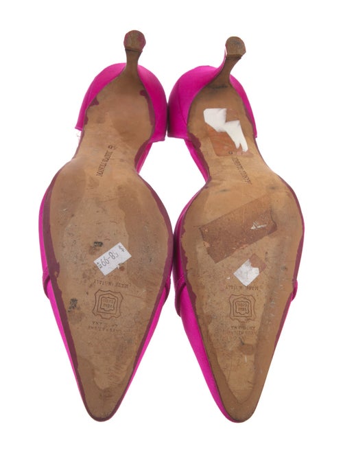 Manolo Blahnik Suede Crystal Embellishments D'Orsay Pumps