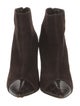 Manolo Blahnik Suede Leather Trim Embellishment Boots