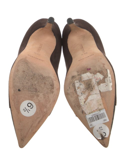 Manolo Blahnik Suede Leather Trim Embellishment Boots