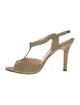 Manolo Blahnik Canvas T-Strap Sandals