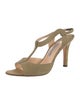 Manolo Blahnik Canvas T-Strap Sandals