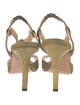 Manolo Blahnik Canvas T-Strap Sandals