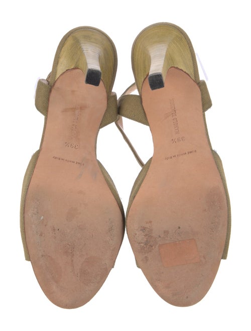 Manolo Blahnik Canvas T-Strap Sandals