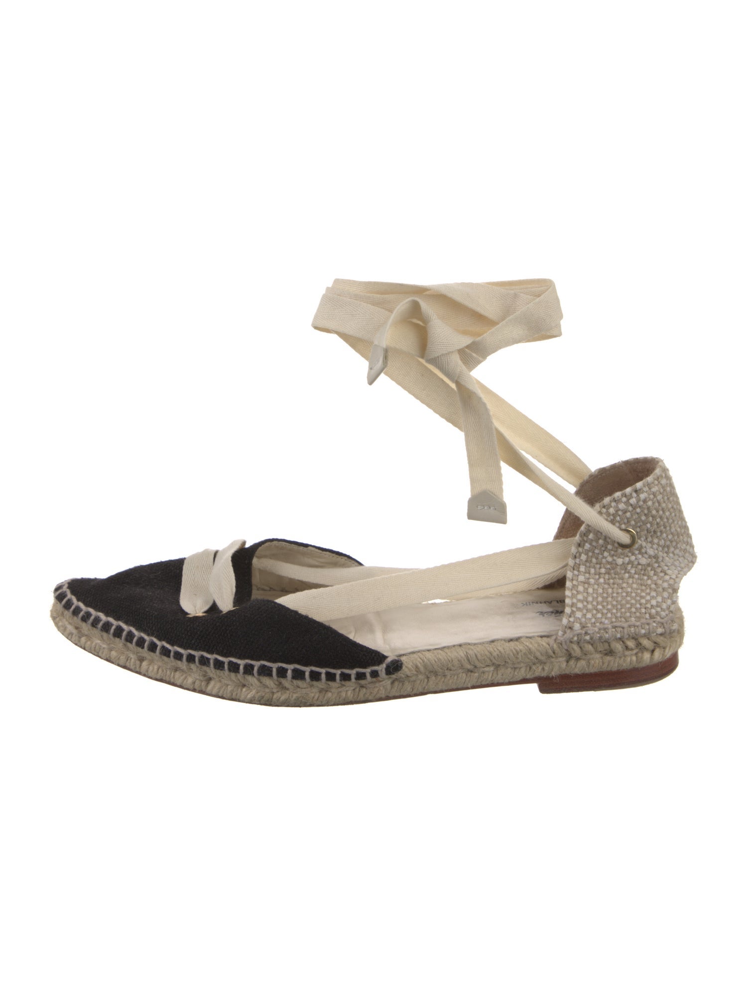 Manolo Blahnik Canvas Colorblock Pattern Espadrilles