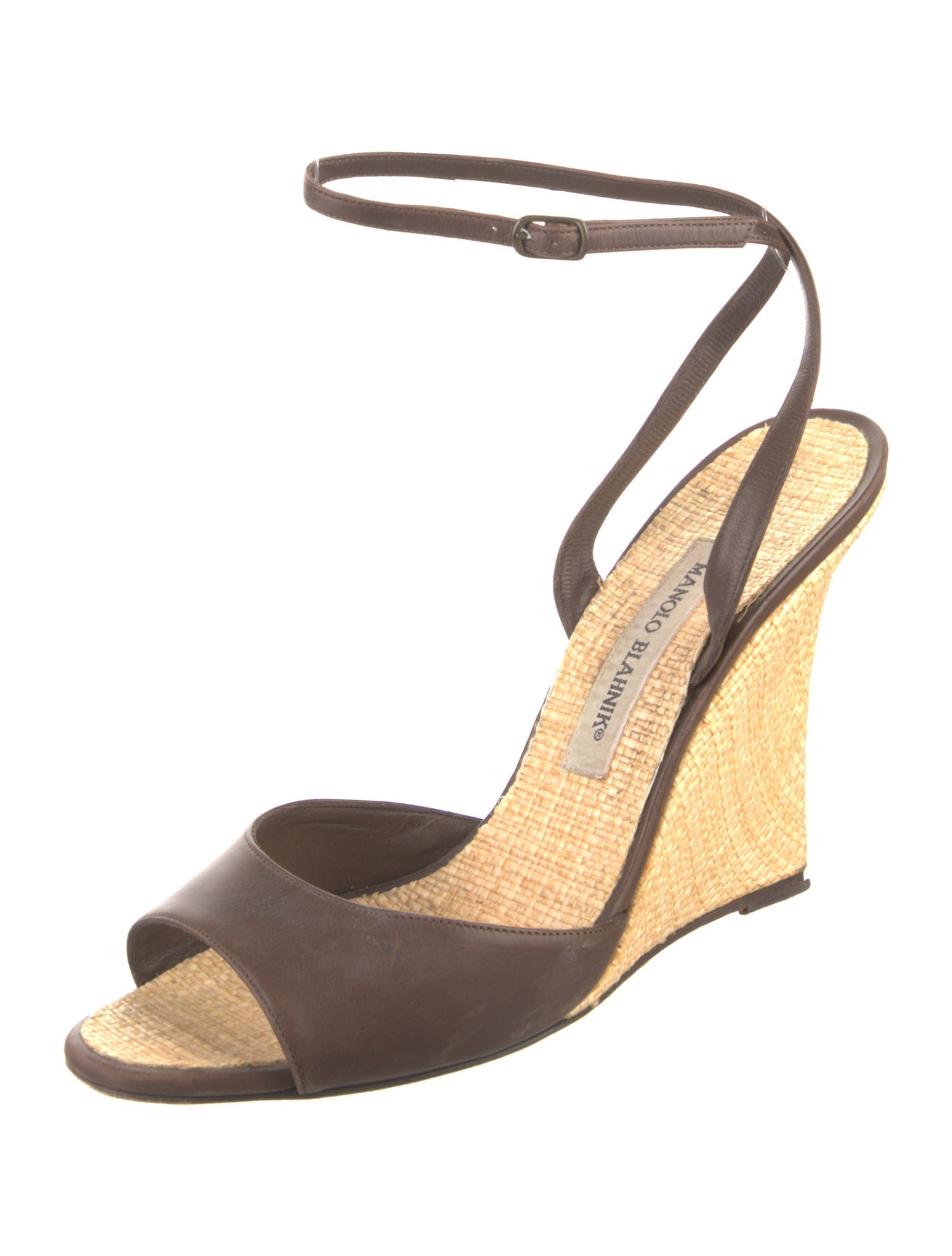 Manolo Blahnik Leather Espadrilles