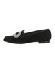 Manolo Blahnik Velvet Crystal Embellishments Loafers