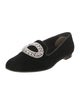 Manolo Blahnik Velvet Crystal Embellishments Loafers
