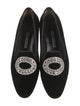 Manolo Blahnik Velvet Crystal Embellishments Loafers