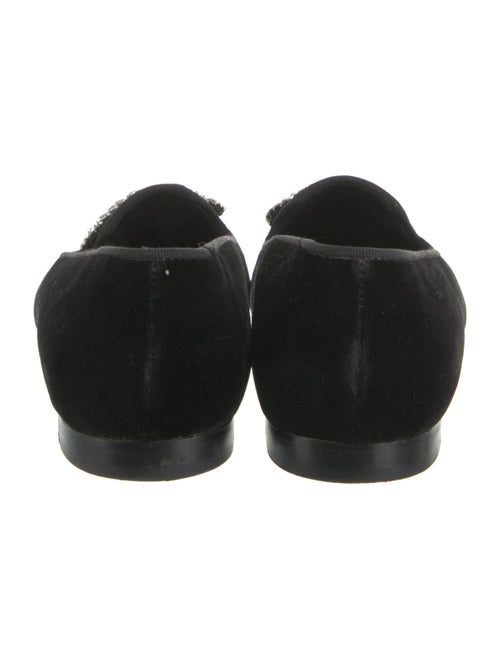 Manolo Blahnik Velvet Crystal Embellishments Loafers