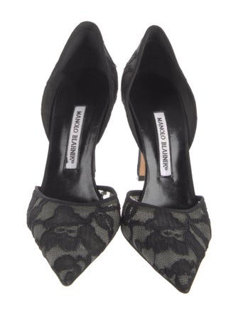 Manolo Blahnik Lace Lace Pattern D'Orsay Pumps