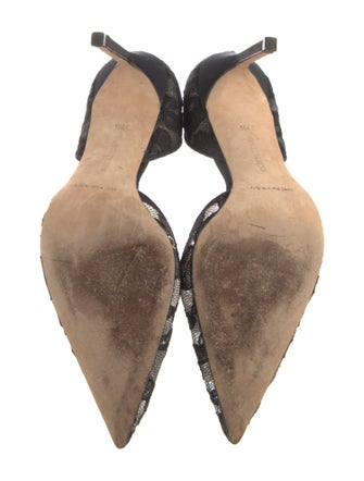 Manolo Blahnik Lace Lace Pattern D'Orsay Pumps