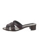 Manolo Blahnik Leather Scalloped Accent Slides