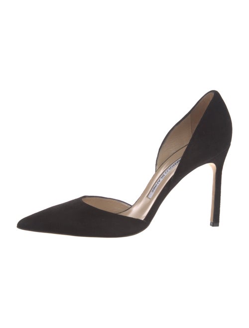 Manolo Blahnik Suede D'Orsay Pumps