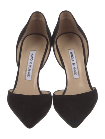 Manolo Blahnik Suede D'Orsay Pumps