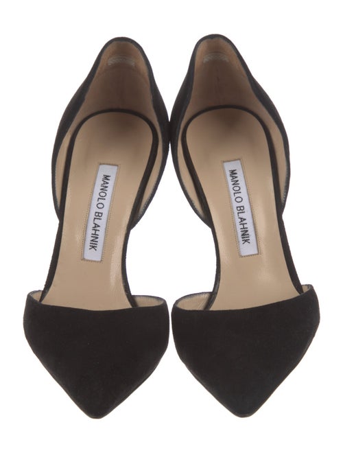 Manolo Blahnik Suede D'Orsay Pumps