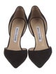 Manolo Blahnik Suede D'Orsay Pumps