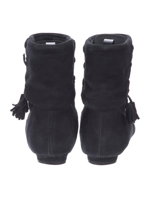 Manolo Blahnik Suede Tassel Accents Boots