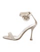 Manolo Blahnik Satin Crystal Embellishments Sandals