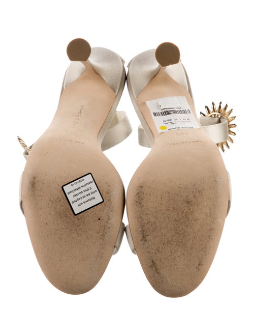 Manolo Blahnik Satin Crystal Embellishments Sandals