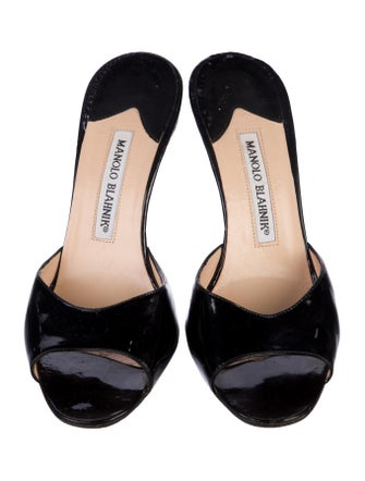 Manolo Blahnik Patent Leather Slides