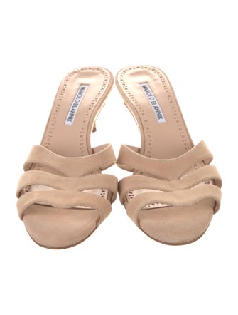 Manolo Blahnik Suede Slides